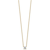 14k 3/4 carat Lab Grown Diamond VS+ F+ Princess Complete Bezel Set Chain Slide Pendant